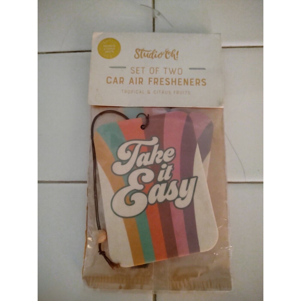 Studio Oh! Set of 2 Car Air Fresheners Tropical & Citrus Fruits NEW In Package